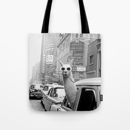 Llama-Linda with party blower and sunglasses Tote Bag