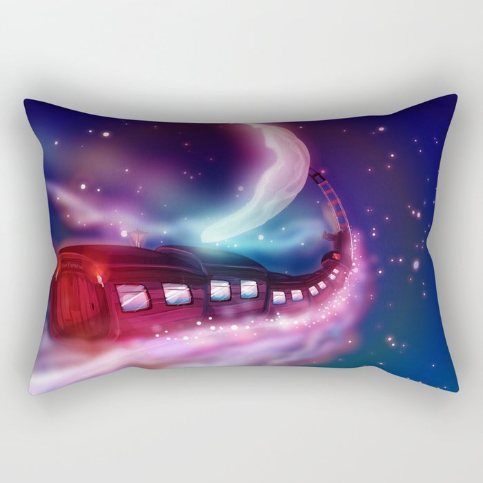 A Trip to the Moon by Locomotive Rectangular Pillow