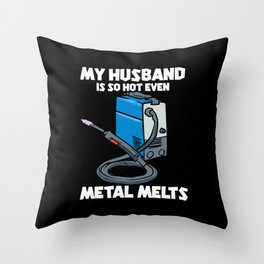 Even Metal Melts Throw Pillow