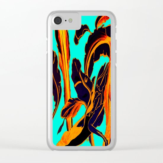 Blue Marker Teal Fire Phoenix Clear iPhone Case