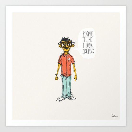 Sketchy Dude Art Print