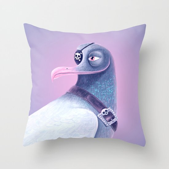 Pirate Joe Albatross Throw Pillow