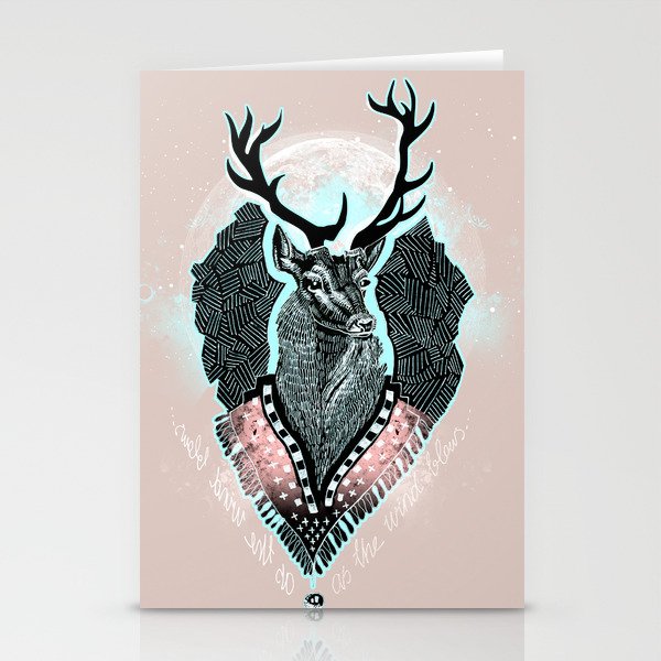 Wind:::Deer Stationery Cards