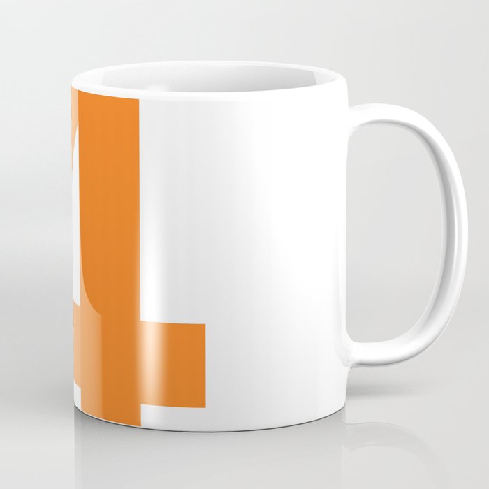 Number 4 (Orange & White) Coffee Mug