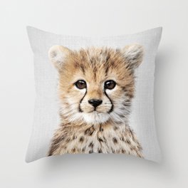 Baby Cheetah - Colorful Throw Pillow