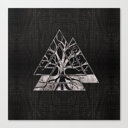 Valknut Symbol and Tree of life  -Yggdrasil Canvas Print