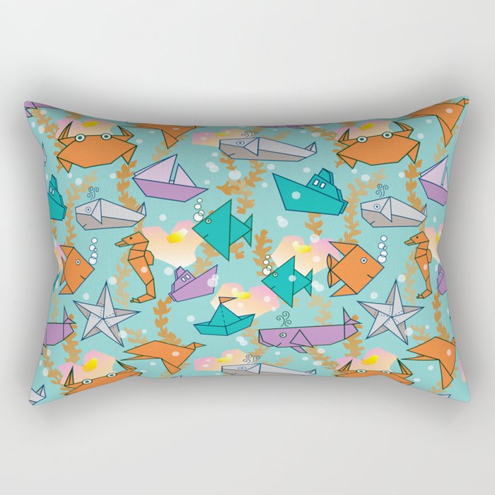 Origami Ocean Rectangular Pillow