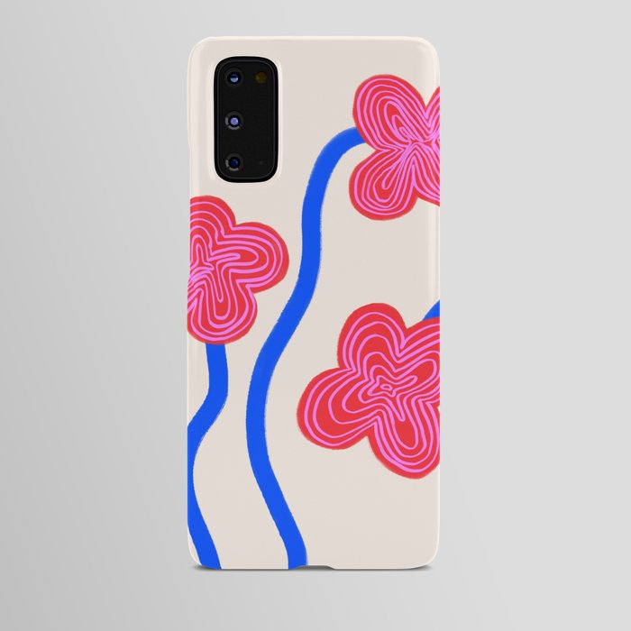 Retro 70s Flowers in Funky Minimalism Android Case
