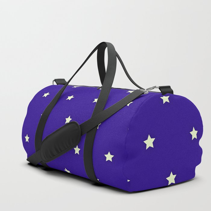 White And Dark Blue Magic Stars Collection Duffle Bag