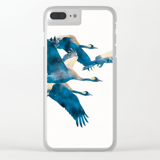 Beautiful Cranes in white background Clear iPhone Case