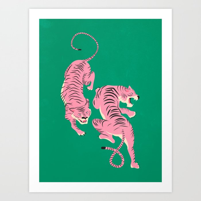 The Chase: Pink Tiger Edition Art Print