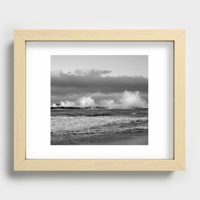 white wave Recessed Framed Print