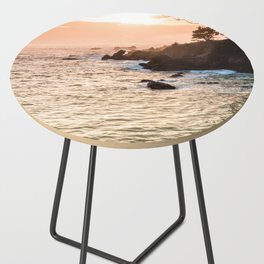 Pink Sunset Over The Pacific on the Sonoma Coast Side Table