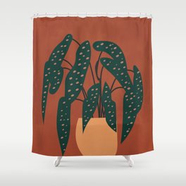 Boho Terracotta Begonia Shower Curtain