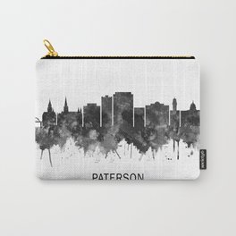Paterson New Jersey Skyline BW Carry-All Pouch | Usa, Jersey, Graphicdesign, Abstract, Cityscape, Illustration, Downtown, Passaic, Skyscrapers, Travel 