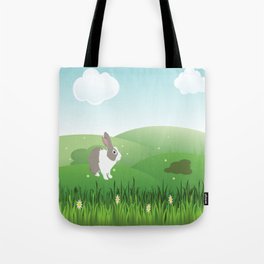 Dutch rabbit in field Tote Bag