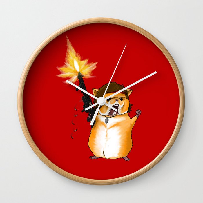 Hamster Rambo - by Rui Guerreiro Wall Clock