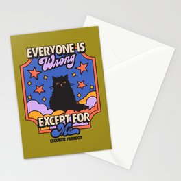 Everyone Is Wrong Except For Me - Cat Illustration Stationery Card