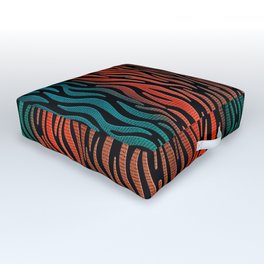 Southwestern Colorstream I - teal, red, taupe abstract Outdoor Floor Cushion