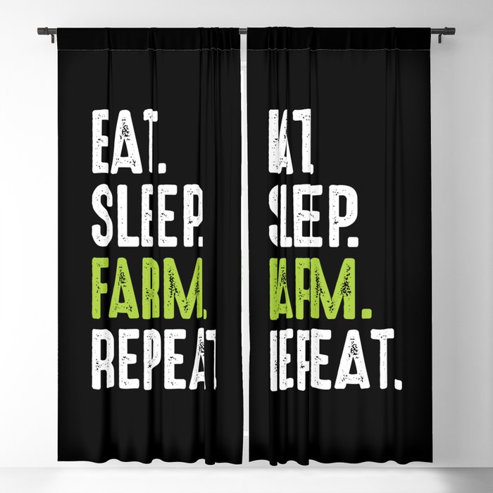 Eat Sleep Farm Repeat Funny Blackout Curtain