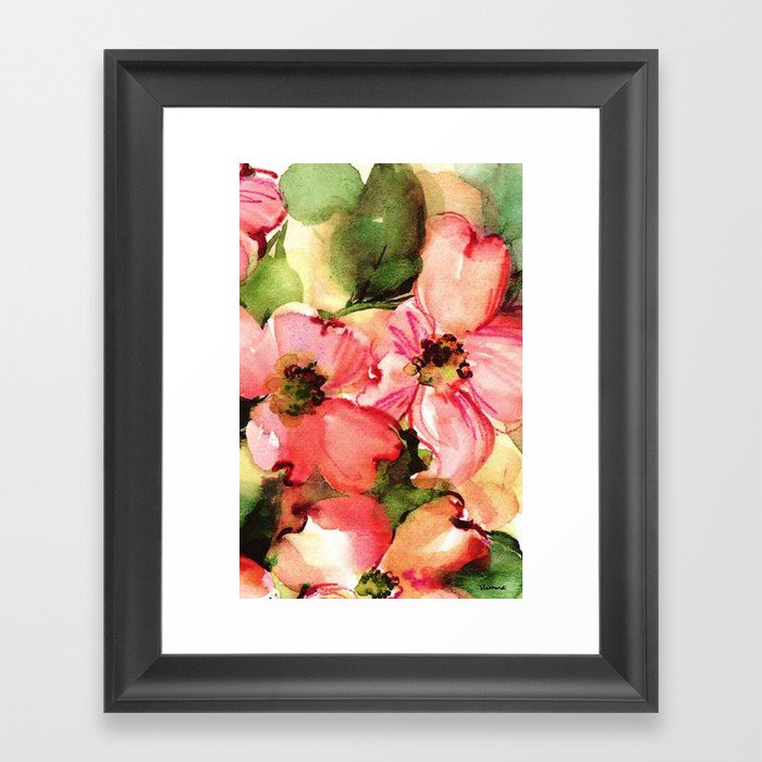 floral painting Framed Art Print