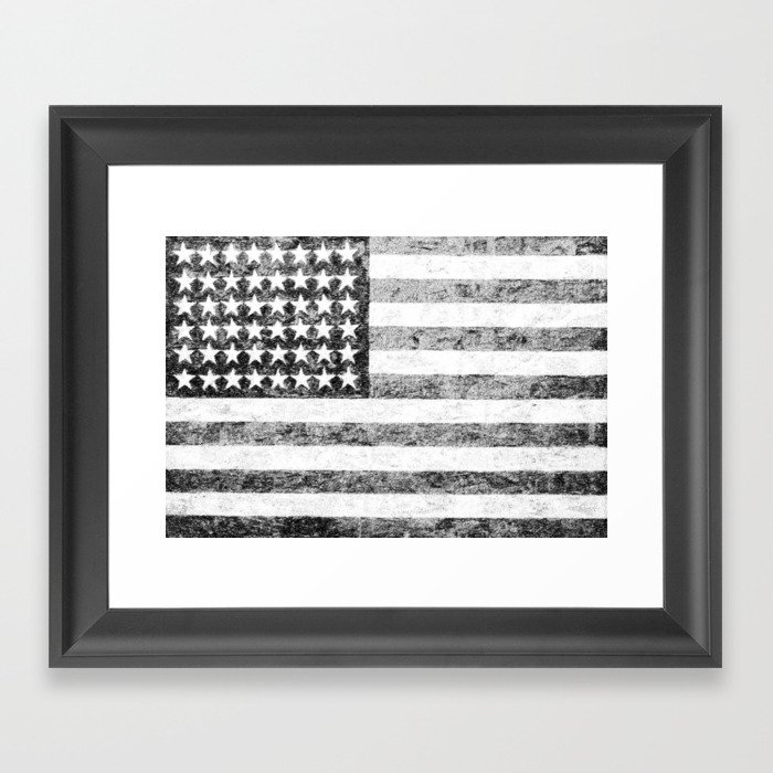 Grunge American Flag Framed Art Print