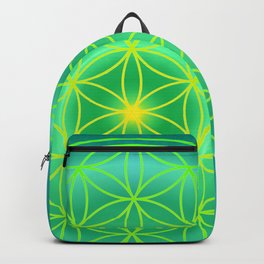 Flower Of Life Mandala - Green Backpack | Mandala, Meditation, Graphicdesign, Ascension, Awake, Ginnygaura, Yoga, Yogastudio, Greenmandala, Meditate 