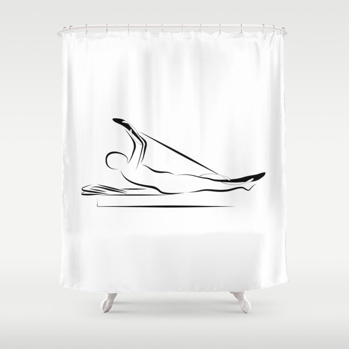 Pilates, rowing on the reformer Shower Curtain