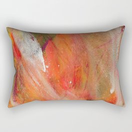 Early Morning Sunrise Orange-Yellow Abstract Painting Rectangular Pillow