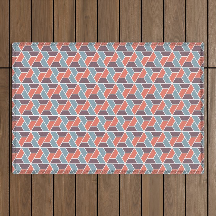 Pink and purple triangle pattern Outdoor Rug