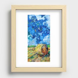 Round Haybale Recessed Framed Print