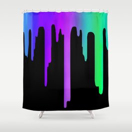 Paint Drip Blue Purple Green Shower Curtain