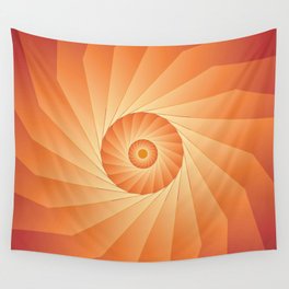 ORANGE AND RED TURBINE. Wall Tapestry