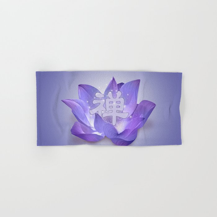 Very Peri Lotus and Zen symbol Hand & Bath Towel