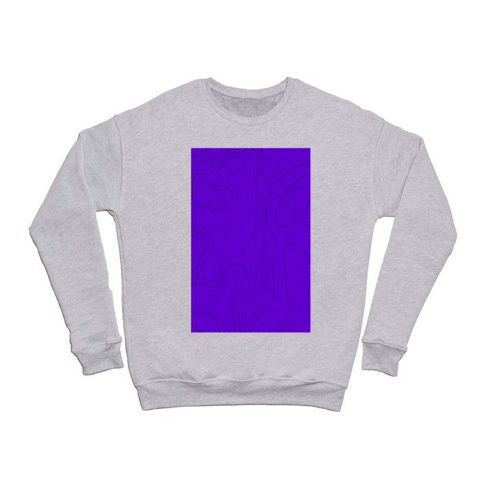Purple Opaque Topographic Map Geometric Pattern Crewneck Sweatshirt