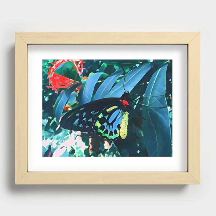 Neon Wings Recessed Framed Print