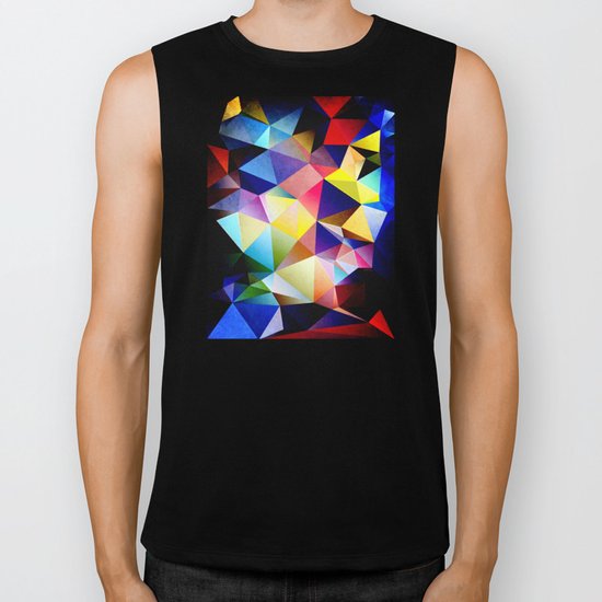 Abstract Triangles And Texture Biker Tank