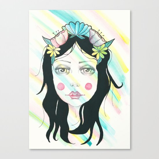 Sleepy Eyed Girl Canvas Print