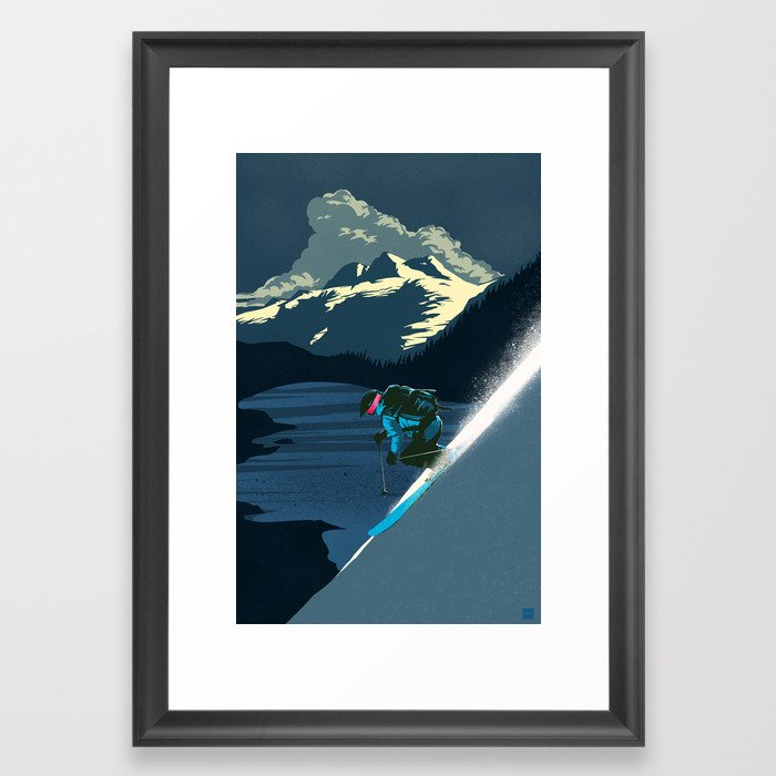 Retro Revelstoke ski poster Framed Art Print