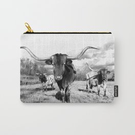 Longhorn Cattle Black and White Highland Cows  Carry-All Pouch