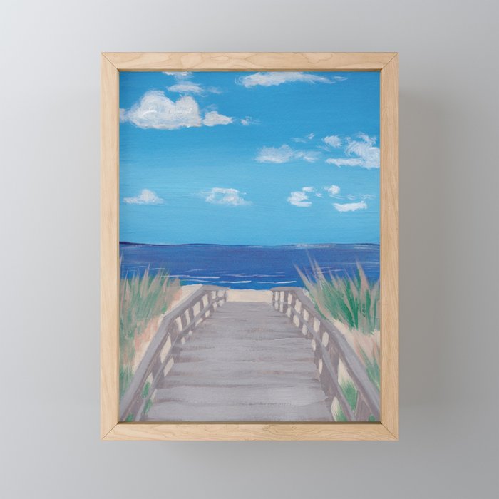 Beach Boardwalk Framed Mini Art Print