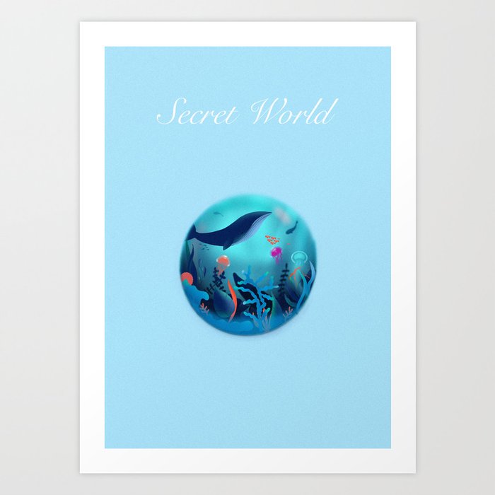 Secret World - Art print - sea world Art Print