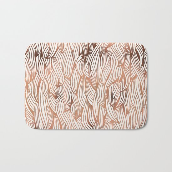 Rose Gold Waves Bath Mat