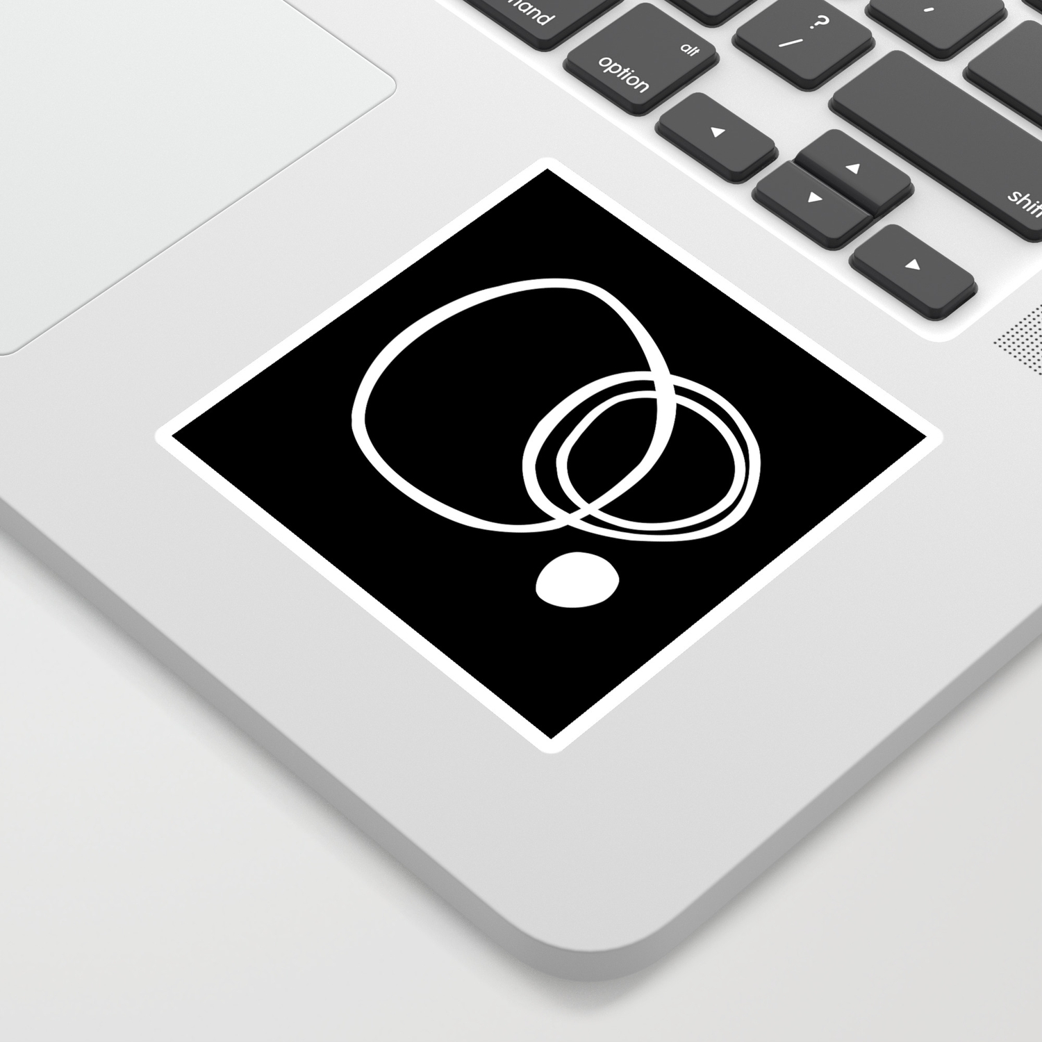 Black And White Abstract Print Minimalism Wall Art Sticker By