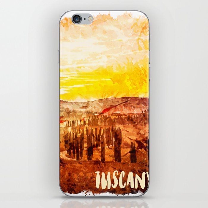 Tuscany Italy city watercolor iPhone Skin