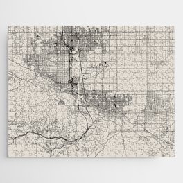 Palmdale, USA - Black and White City Map Jigsaw Puzzle