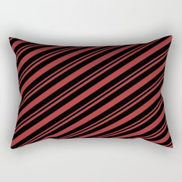 [ Thumbnail: Brown & Black Colored Lines Pattern Rectangular Pillow ]