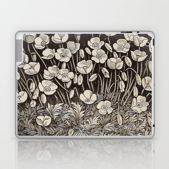 White Poppies Laptop & iPad Skin