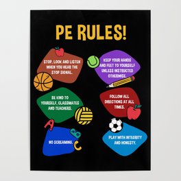 PE Physical Education Teacher Rules Poster