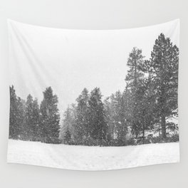 Snow Days // Snowy Tree Black and White Winter Landscape Photography Ski Snowboard Woods Wall Decor Wall Tapestry